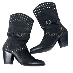 Harley-Davidson black leather heeled boots